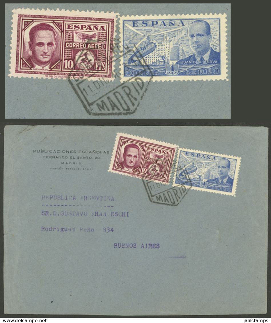 SPAIN: 11/DE/1946 Madrid - Argentina, Cover With Nice Franking Of 11Ptas., VF Quality! - Otros & Sin Clasificación