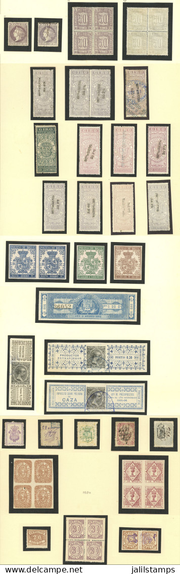 SPAIN: Old Collection Of Revenue Stamps For Taxes On Pages, In General Of Fine To Very Fine Quality, It Includes A Lot O - Sonstige & Ohne Zuordnung