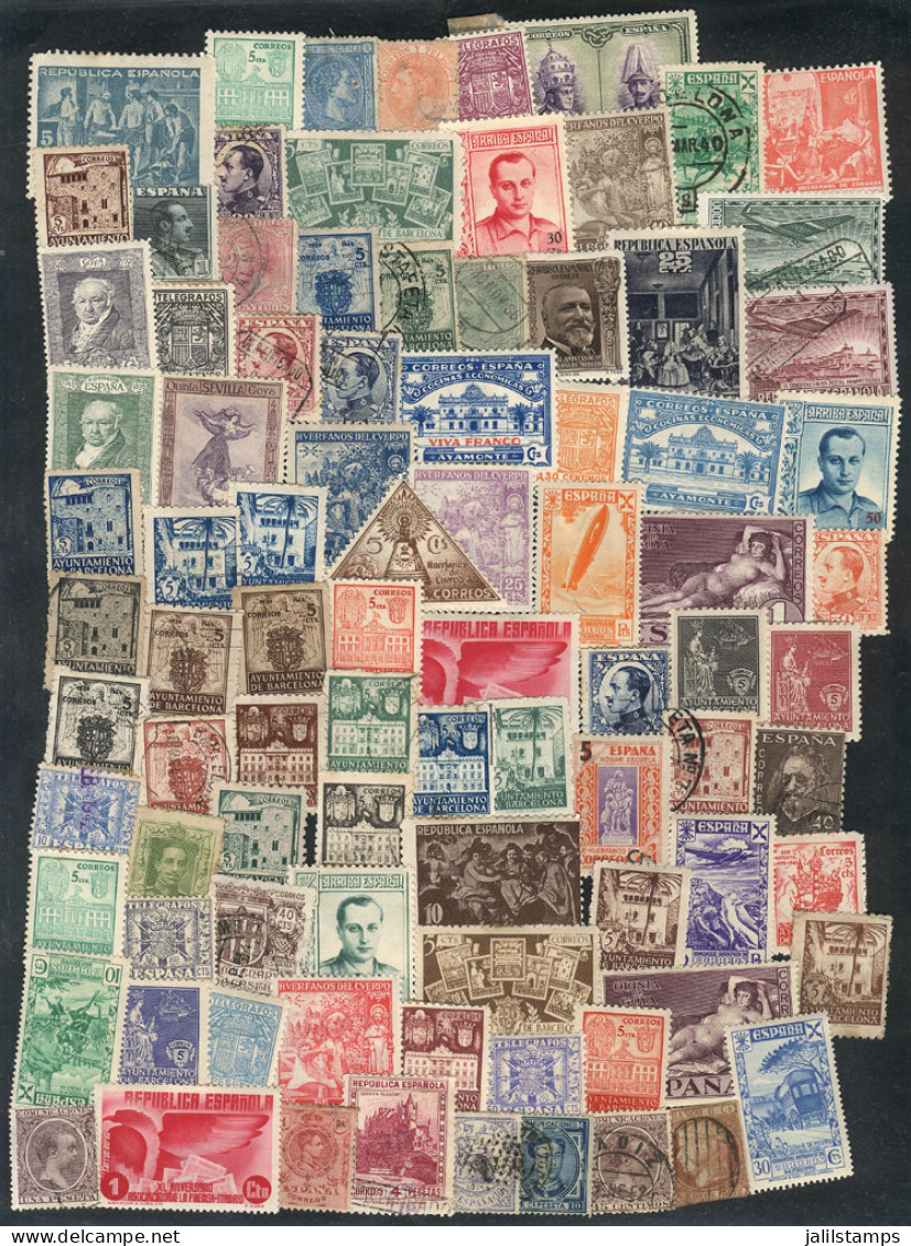 SPAIN: Envelope With Interesting Lot Of LARGE NUMBER Of Stamps Of Varied Periods, Used Or Mint (they Can Be Without Gum) - Altri & Non Classificati