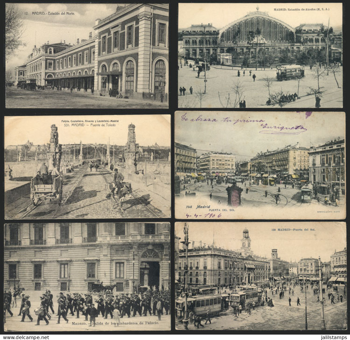 SPAIN: MADRID: 46 Old Postcards With Very Interesting Views, General Quality Is Fine To VF, Very Good Lot With High Reta - Other & Unclassified