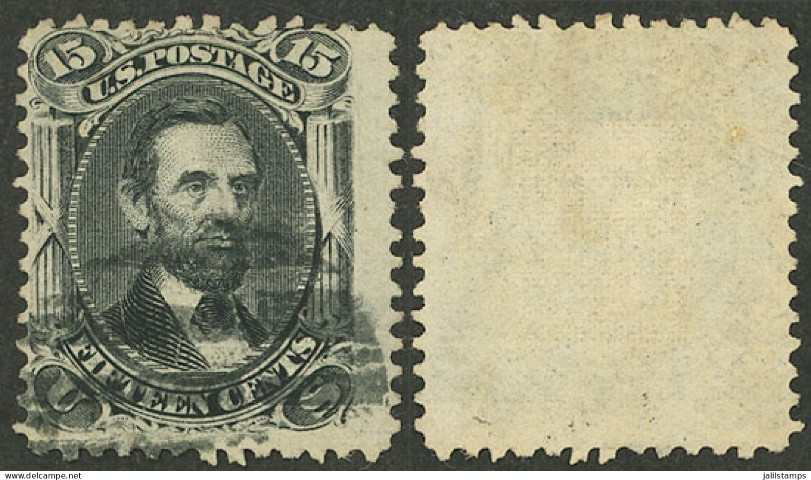 UNITED STATES: Sc.91, 15c. Lincoln With Grid E (14 X 17), Used, Very Fine Quality! - Sonstige & Ohne Zuordnung