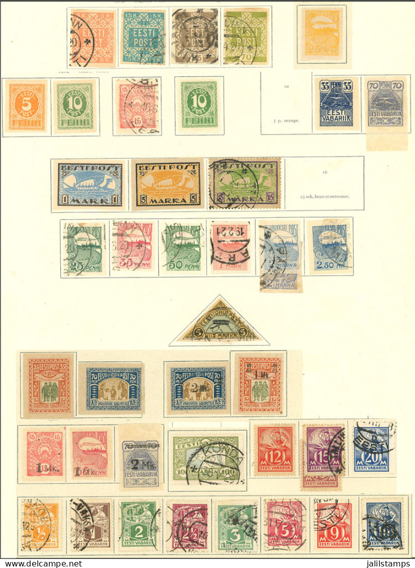 ESTONIA: Old Collection On Several Album Pages, It Includes Scarce Values And Sets, In General Of Fine To Very Fine Qual - Estonie