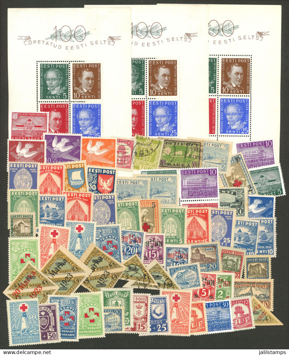 ESTONIA: Good Number Of Stamps And Sets + Some Souvenir Sheets, In General Mint Lightly Hinged And Of Fine Quality. Yver - Estland