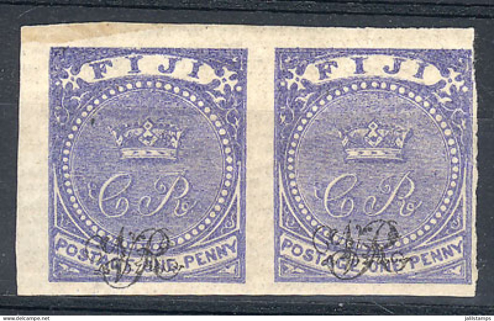 FIJI: Sc.36, IMPERFORATE Pair, Mint With Gum And Lightly Hinged, Excellent Quality! - Fidji (...-1970)