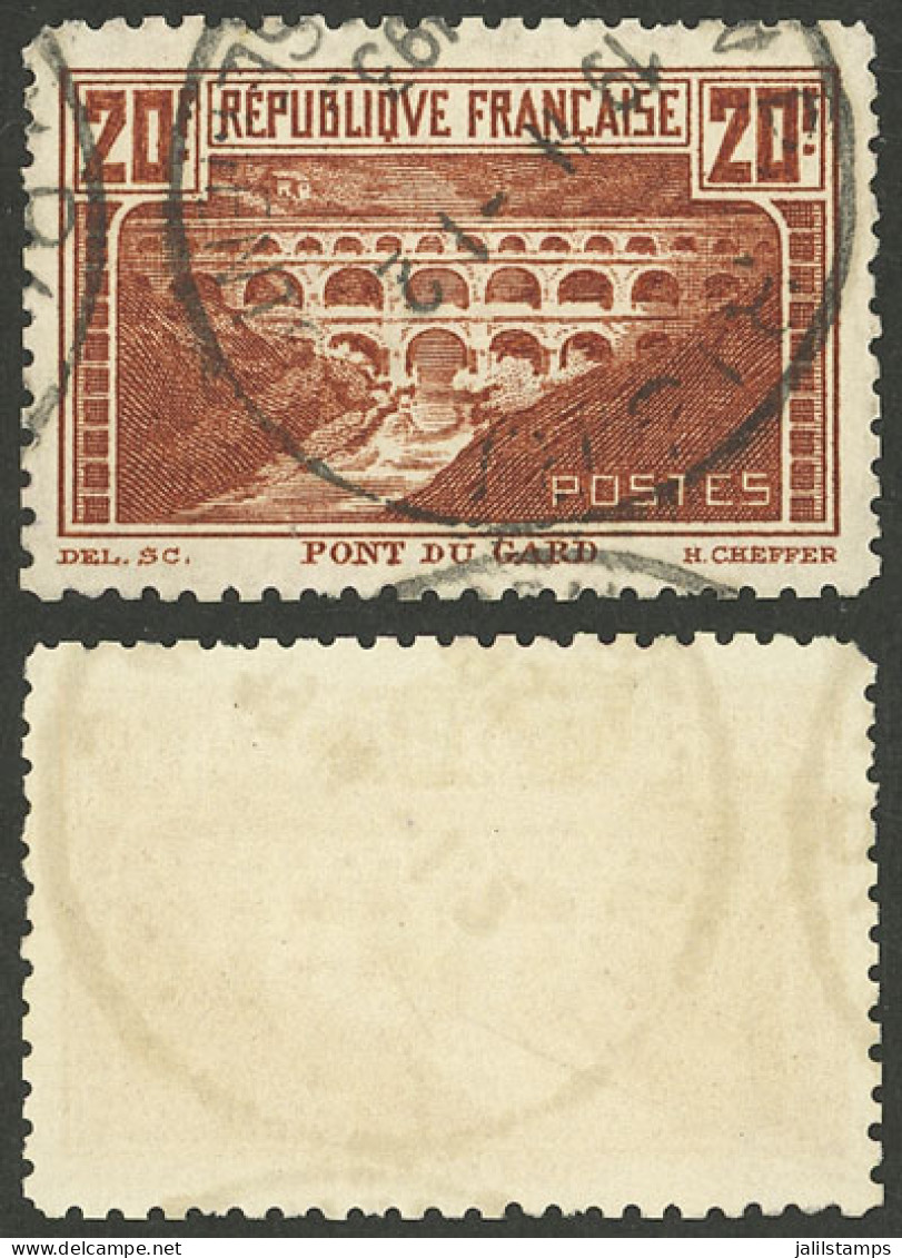 FRANCE: Yvert 262B, 1930 20Fr. "Pont Du Gard" Perf 11, Used, VF Quality!" - Autres & Non Classés