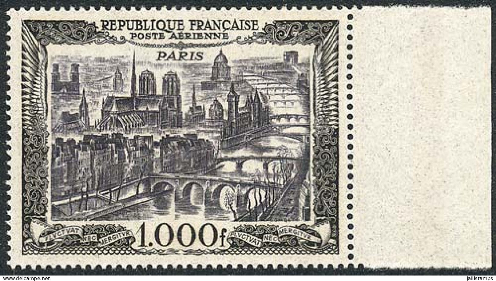 FRANCE: Sc.C27, 1950 1000Fr. Paris, MNH, With Sheet Margin, Excellent Quality. Catalog Value US$150. - Autres & Non Classés