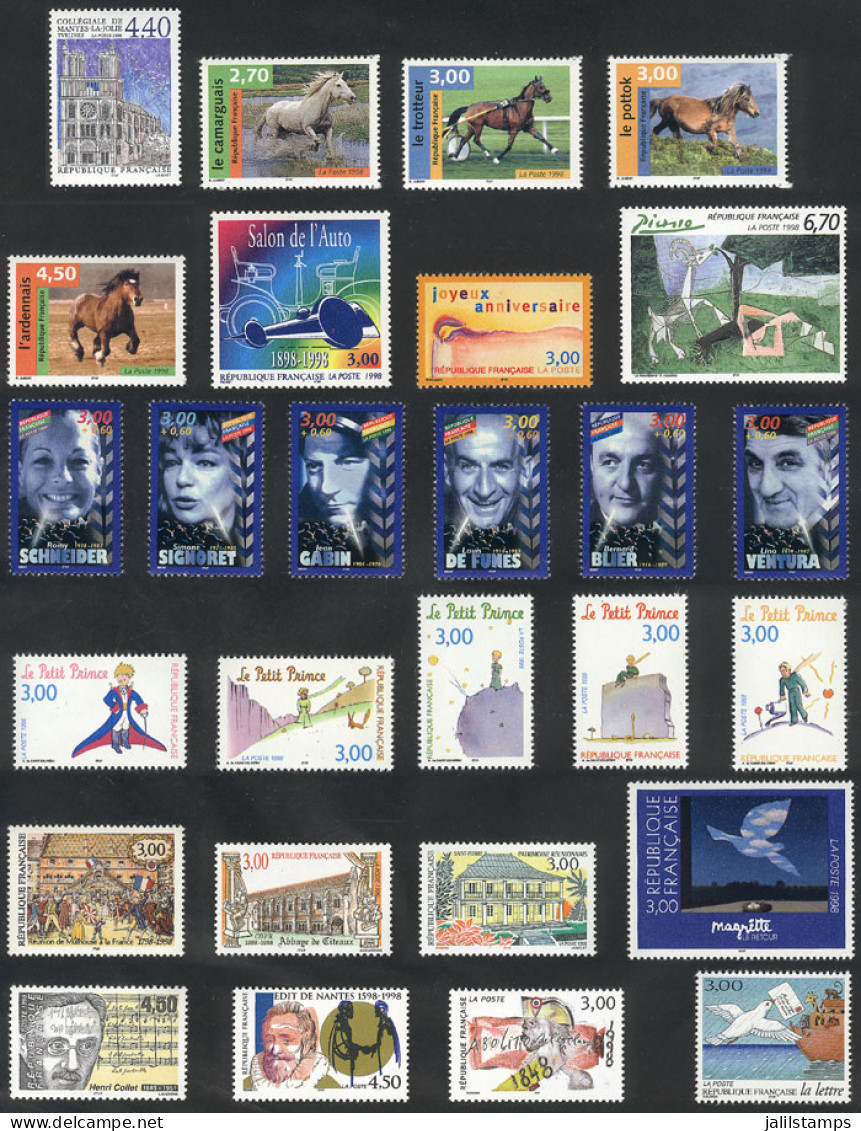 FRANCE: Stamps Of Year 1998 (incomplete), Extremely Fresh And Of Excellent Quality, Including Souvenir Sheets And Bookle - Sonstige & Ohne Zuordnung