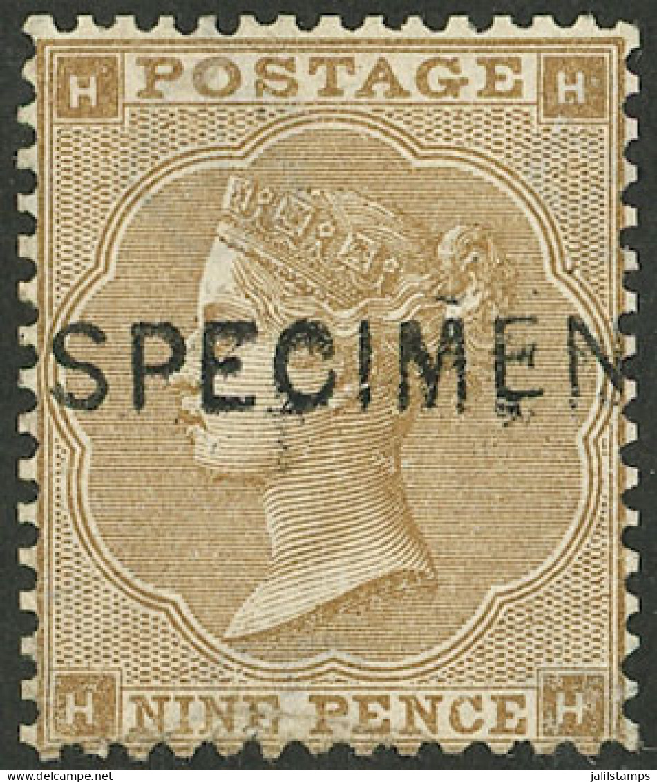 GREAT BRITAIN: Sc.40, 1862 9p. With SPECIMEN Overprint, Mint Without Gum, Minor Defect And Repair, VF Appearance, Low St - Other & Unclassified