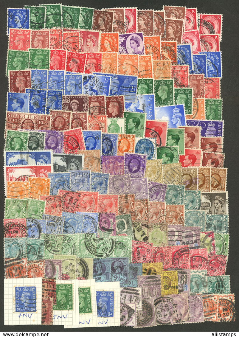 GREAT BRITAIN: Envelope Containing MANY HUNDREDS Of Used Stamps Of All Periods, From Very Old To Modern, Including At Le - Autres & Non Classés