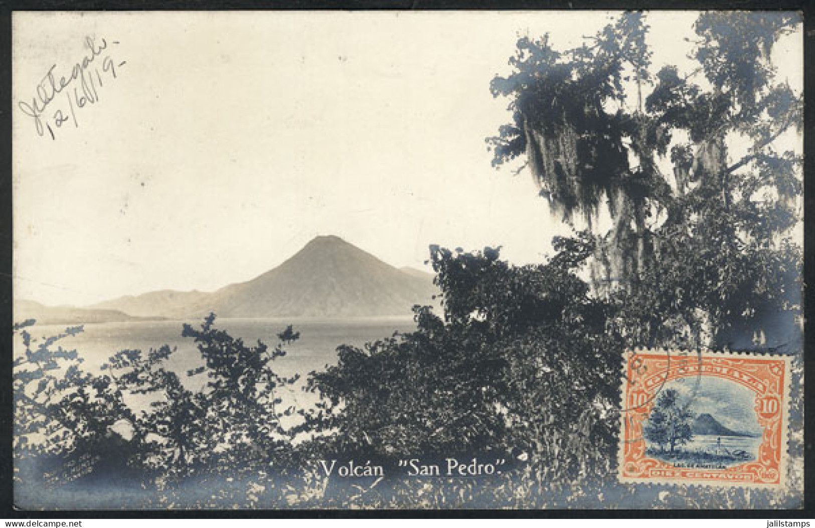 GUATEMALA: Postcard With View Of Lake Amatitlán And San Pedro Volcano, Sent To Argentina On 31/JA/1917, Franked On The V - Guatemala