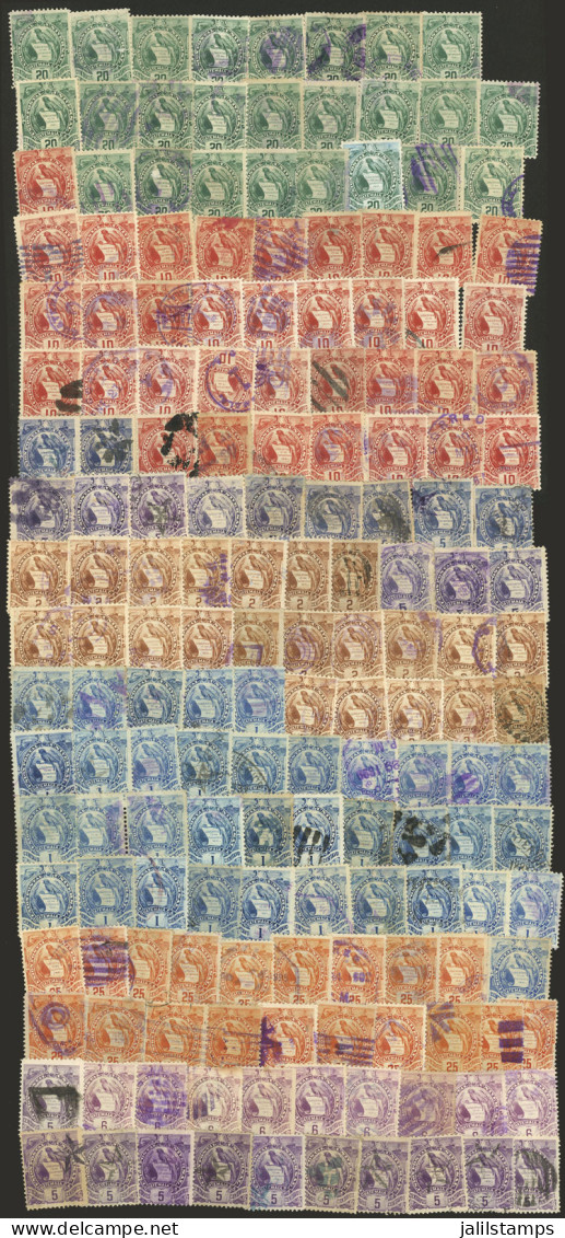 GUATEMALA: CANCELS: Large Number Of Used "Quetzals", Most Engraved (1886/95 Issue) And Postally Used, Fine General Quali - Guatemala