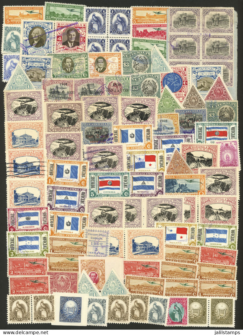 GUATEMALA: Envelope Containing A Large Number Of Stamps Of Varied Periods, Used Or Mint, In General Of Fine To Very Fine - Guatemala