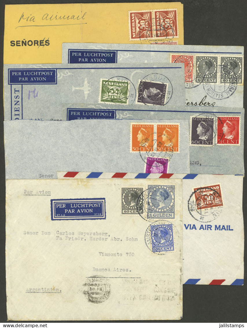 NETHERLANDS: 7 Airmail Covers Sent To Argentina Between 1931 And 1948, Most Of Fine Quality, There Are Attractive Franki - Sonstige & Ohne Zuordnung