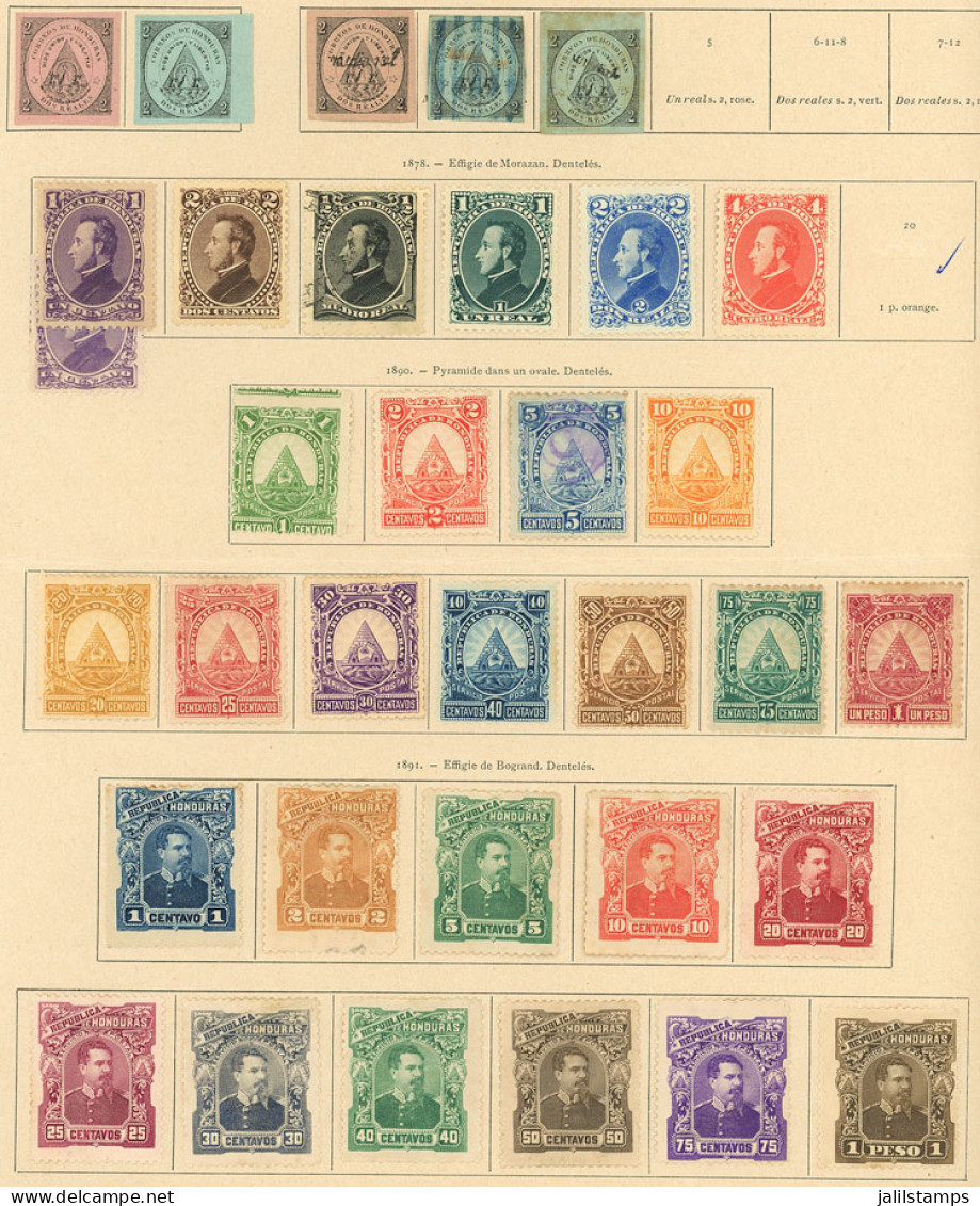 HONDURAS: Old Collection On Several Album Pages, Including Scarce Values And Sets, In General Of Fine To Very Fine Quali - Honduras