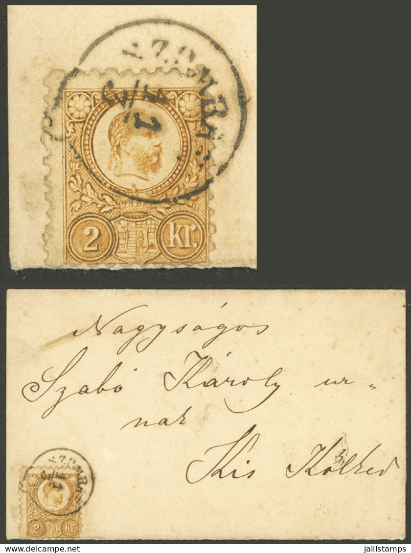 HUNGARY: Sc.7, 1871/2 2Kr. Orange, Engraved, Franking A Printed Circular Used On 11/MAR/1872, Very Fine Quality! - Other & Unclassified