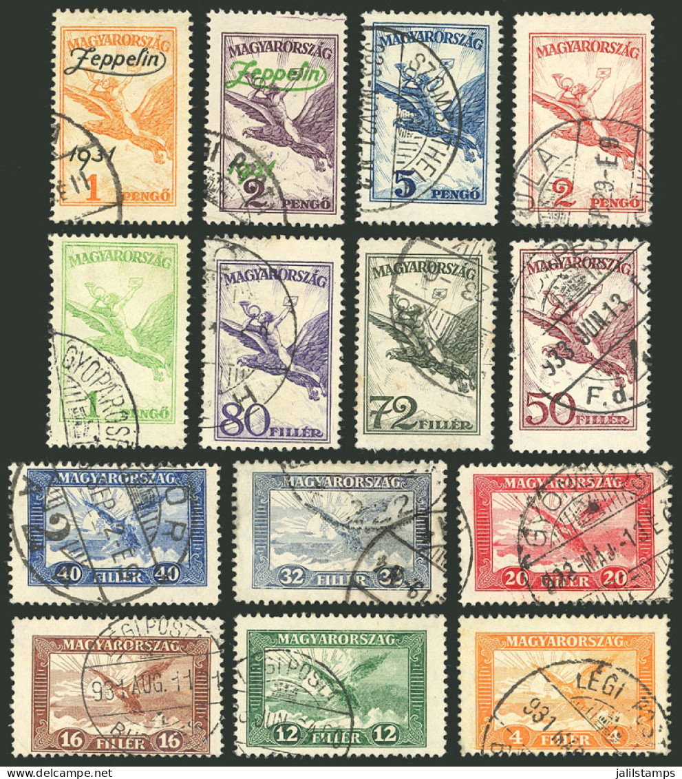 HUNGARY: Yvert 12/23 + 24/25, 1927/30 And 1931, Complete Used Sets, Very Fine Quality! - Other & Unclassified