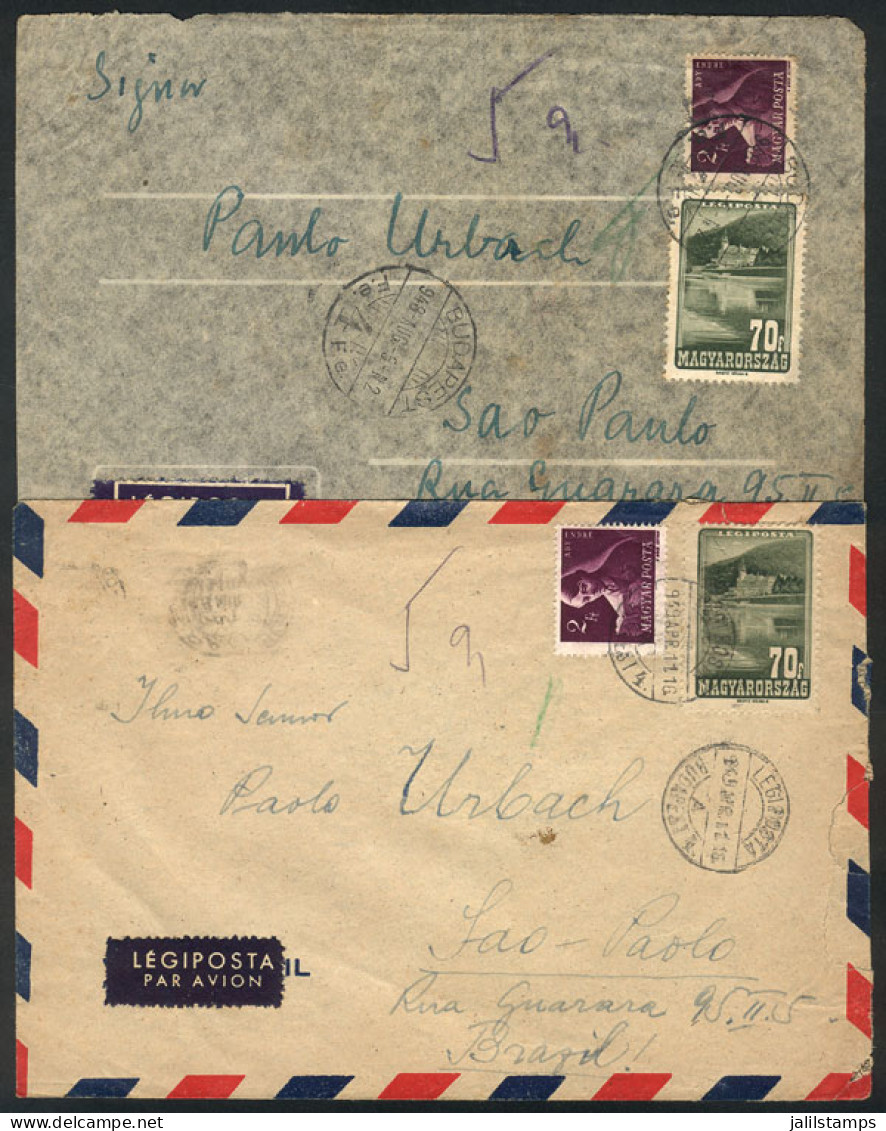 HUNGARY: 2 Airmail Covers Sent To Brazil In 1948/9! - Autres & Non Classés