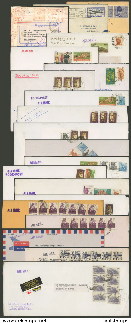 INDIA: 20 Covers Used In Varied Periods, Almost All Sent To Argentina, There Are Attractive Frankings! - Otros & Sin Clasificación