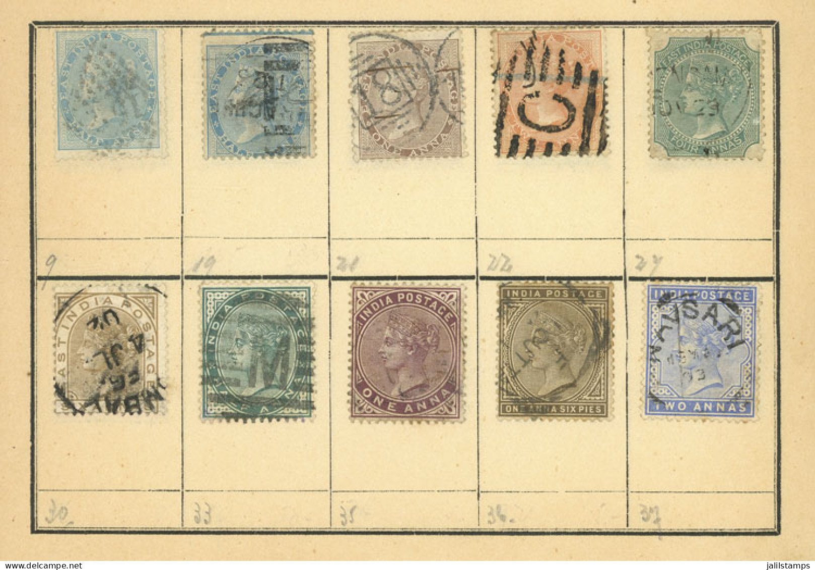 INDIA: Old Approvals Book Full Of Old And Interesting Stamps, Fine General Quality (some Stamps May Have Small Defects), - Otros & Sin Clasificación