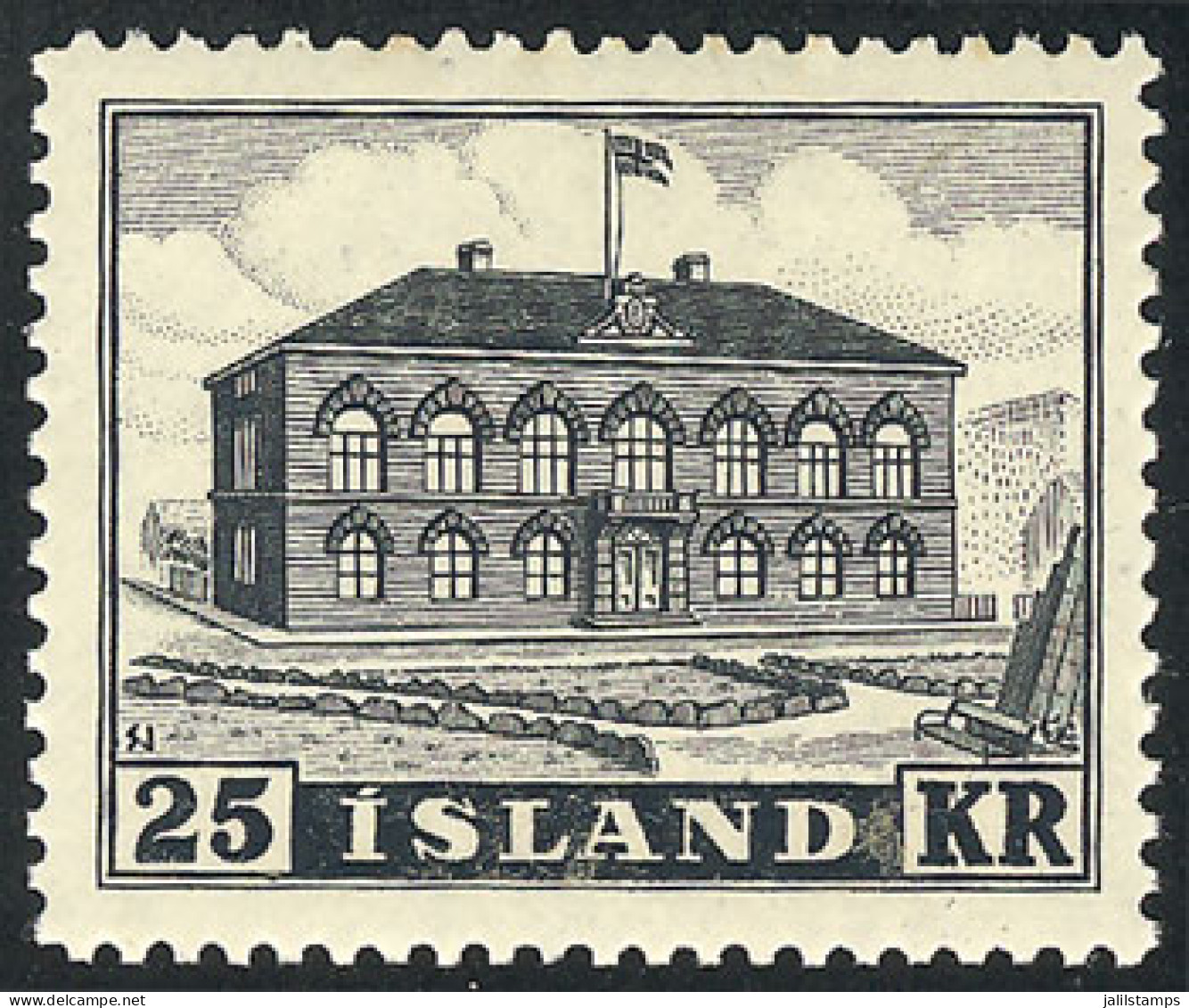 ICELAND: Sc.273, 1952 25Kr. Parliament Building, VF Quality, Catalog Value US$210 - Altri & Non Classificati