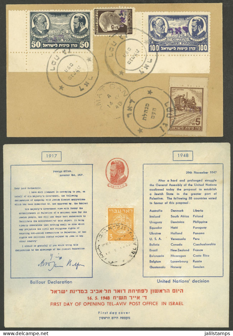 ISRAEL: 2 Covers Of 1948, Very Fine Quality! - Otros & Sin Clasificación