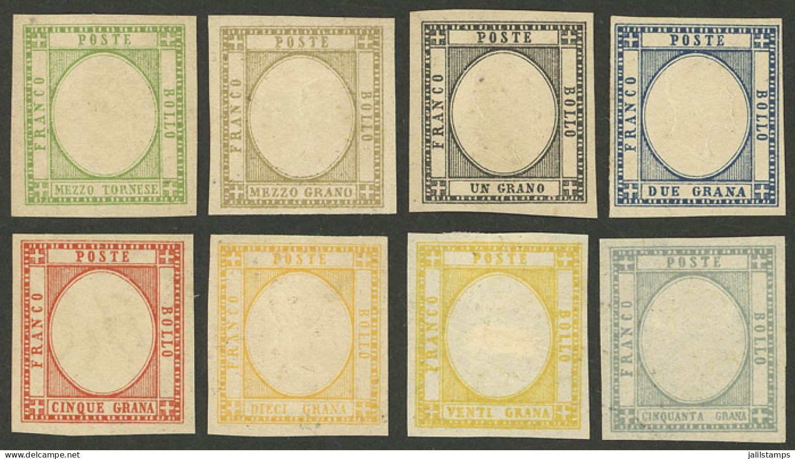 ITALY: Sc.19/27, 1861 Complete Set Of 8 Mint Values, Very Fine Quality! - Non Classés