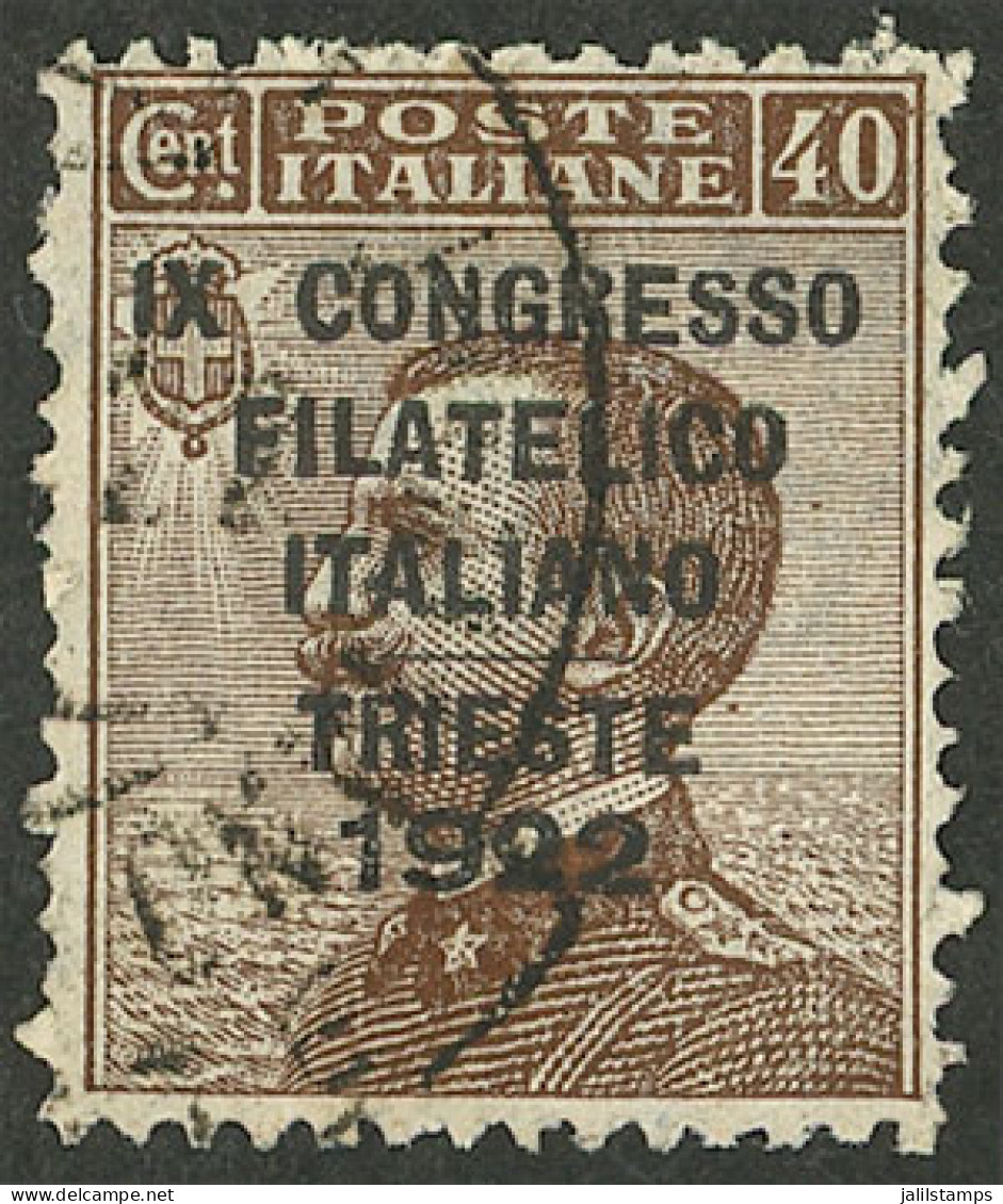 ITALY: Sc.142D, 1922 Philatelic Congress 40c. Brown, Used, Excellent! - Non Classés