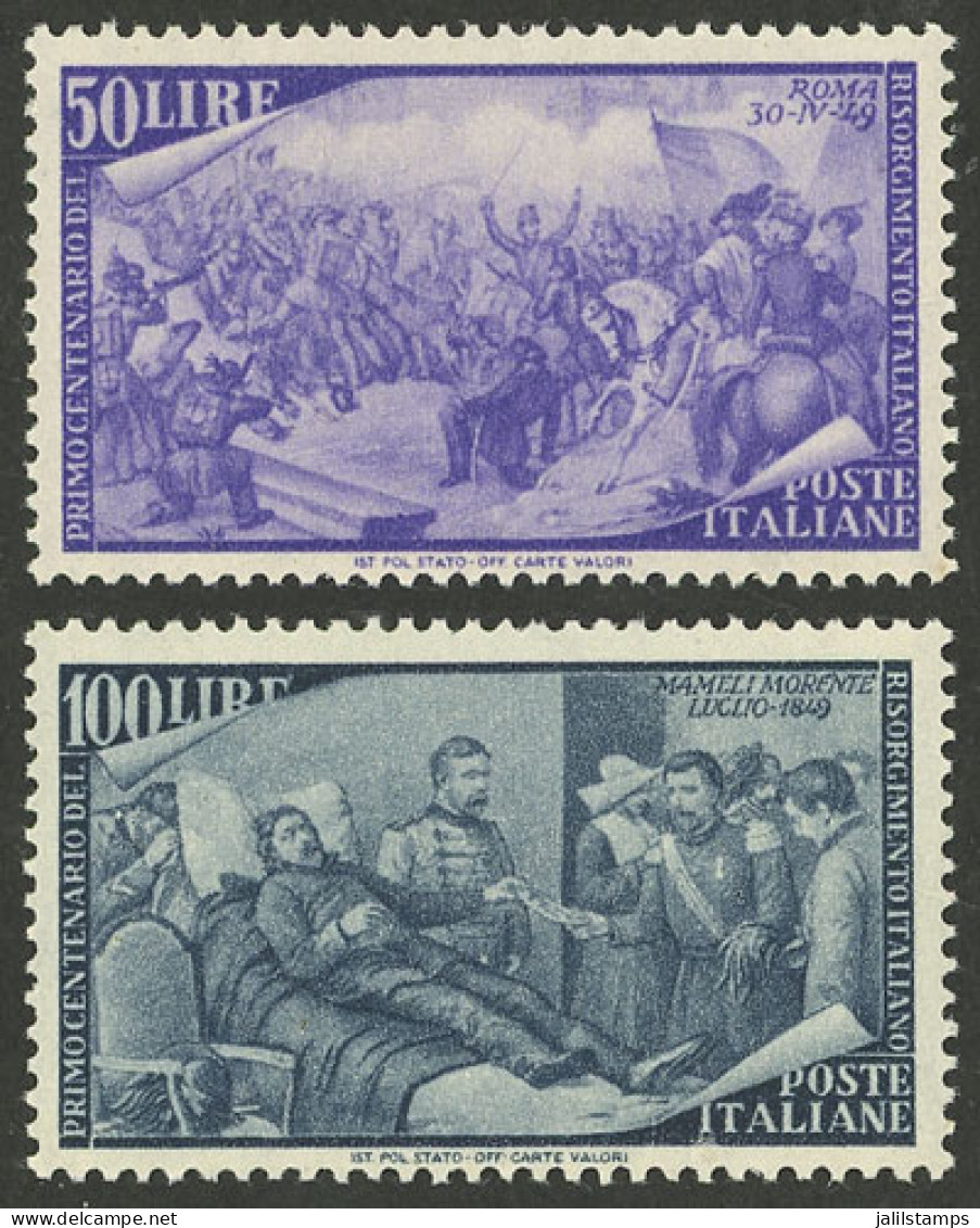 ITALY: Yvert 528/529, 1948 Risorgimento, The 2 High Values Of The Set, MNH, VF Quality! - Unclassified