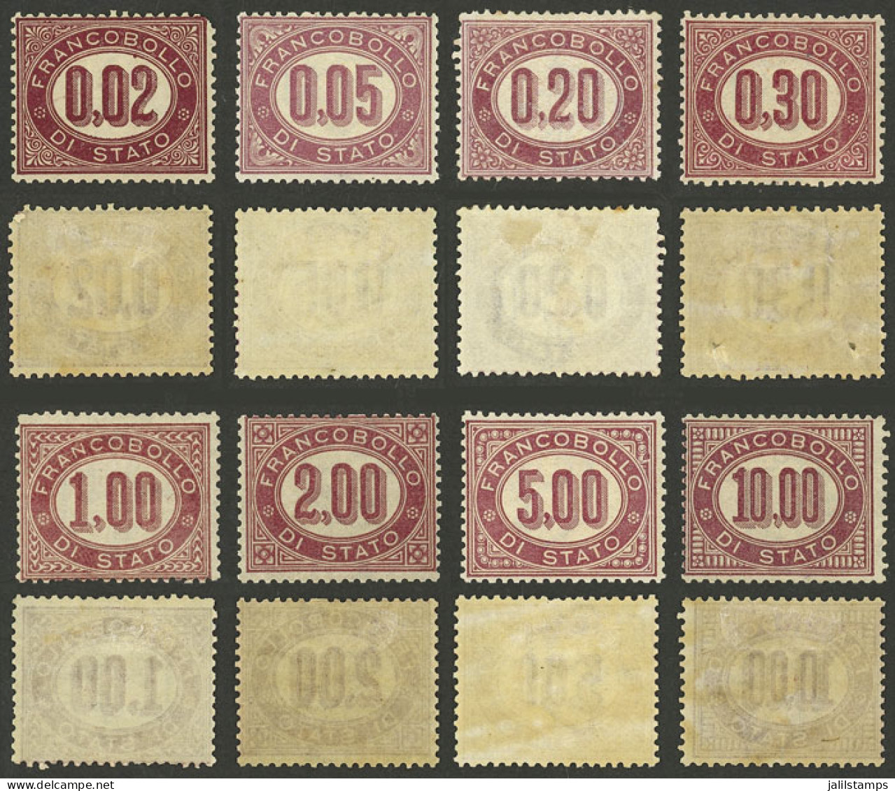 ITALY: Sc.O1/O8, 1875 Complete Set Of 8 Mint Values, Very Fine Quality! - Non Classificati