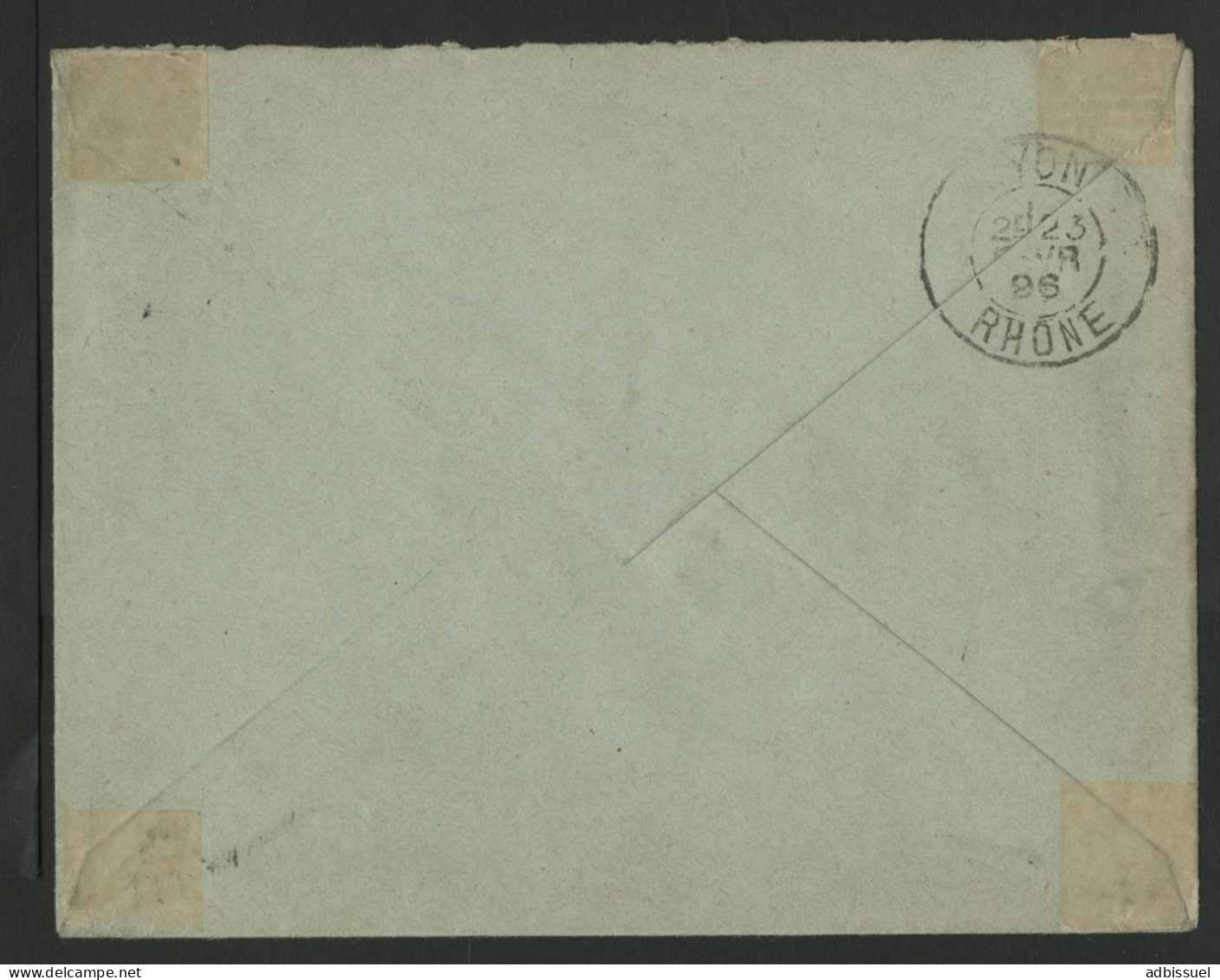 N° 13 + 14 Sur Env. Entier Postal 15 Ct Rose Albert 1er Obl. C. à D. Convoyeur PRINCIPAUTE DE MONACO En 1896 Voir Suite - Brieven En Documenten