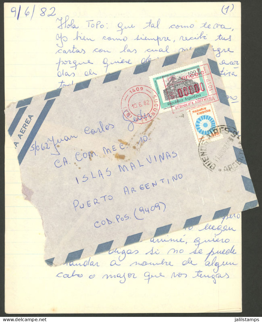 FALKLAND ISLANDS: FALKLANDS WAR: Cover (with Its Long Original Letter) To A Soldier In Puerto Argentino (Stanley) From A - Islas Malvinas