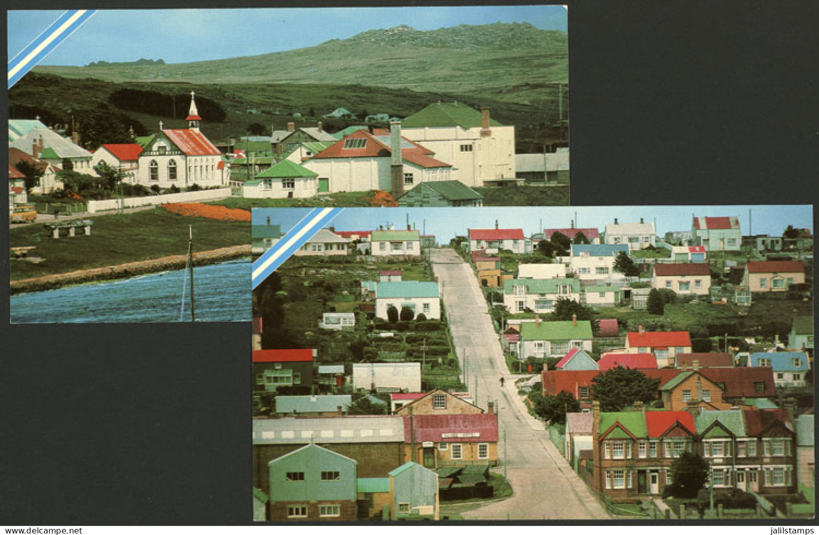 MALVINAS/FALKLAND ISLANDS: FALKLANDS WAR: 2 Beautiful Postcards Edited In 1982 Soon After Seizing The Islands, Excellent - Isole Falkland