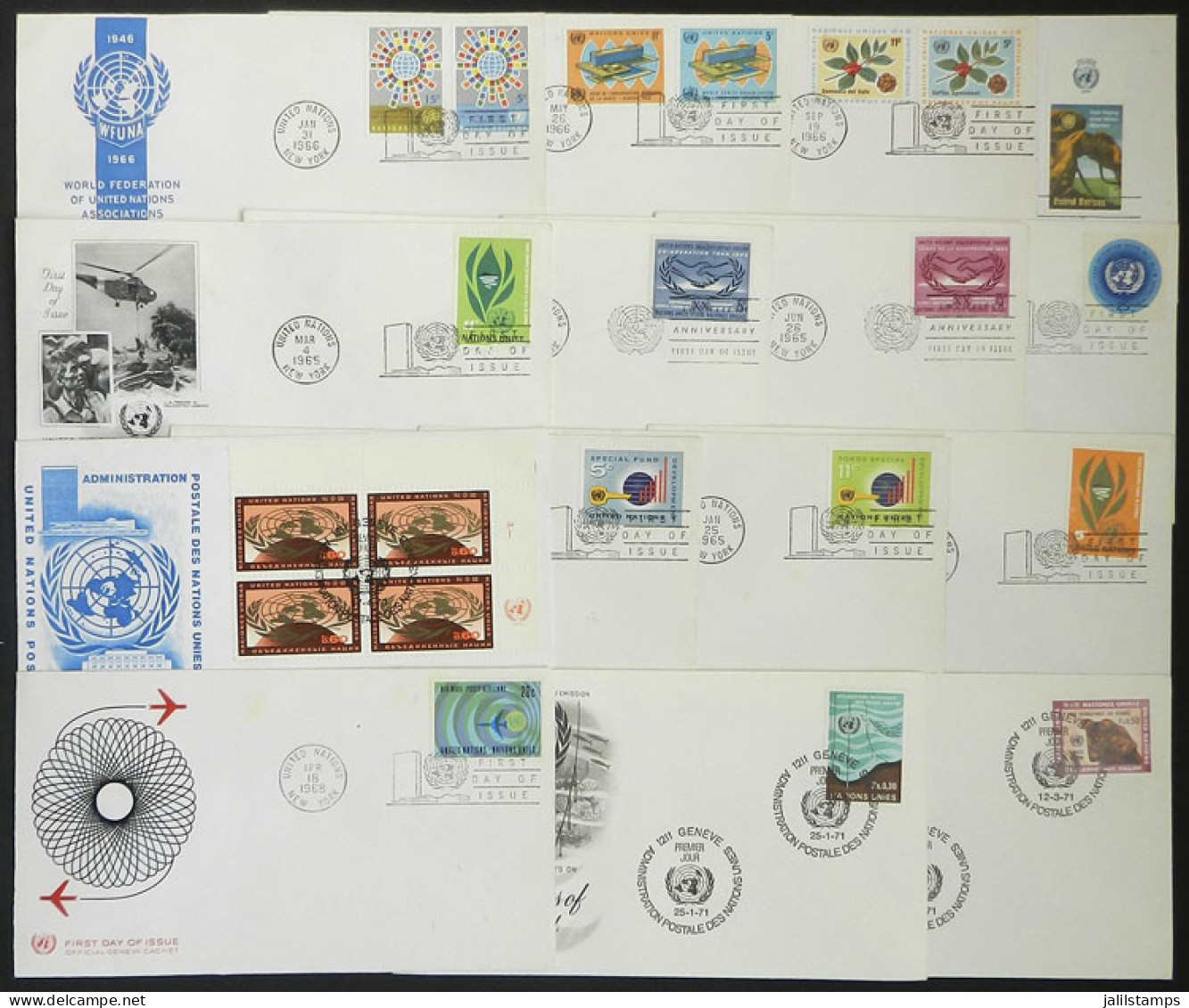 UNITED NATIONS: Over 45 FDC Covers Of Mainly 1960s, Very Fine General Quality, Very Thematic! - Other & Unclassified