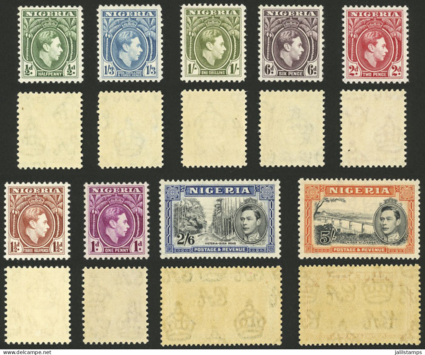 NIGERIA: Sc.63c + 64c, 1938/51 The Two High Values Of The Set With COMPOUND PERFORATION 13½x11½, We Also Include Several - Nigeria (...-1960)