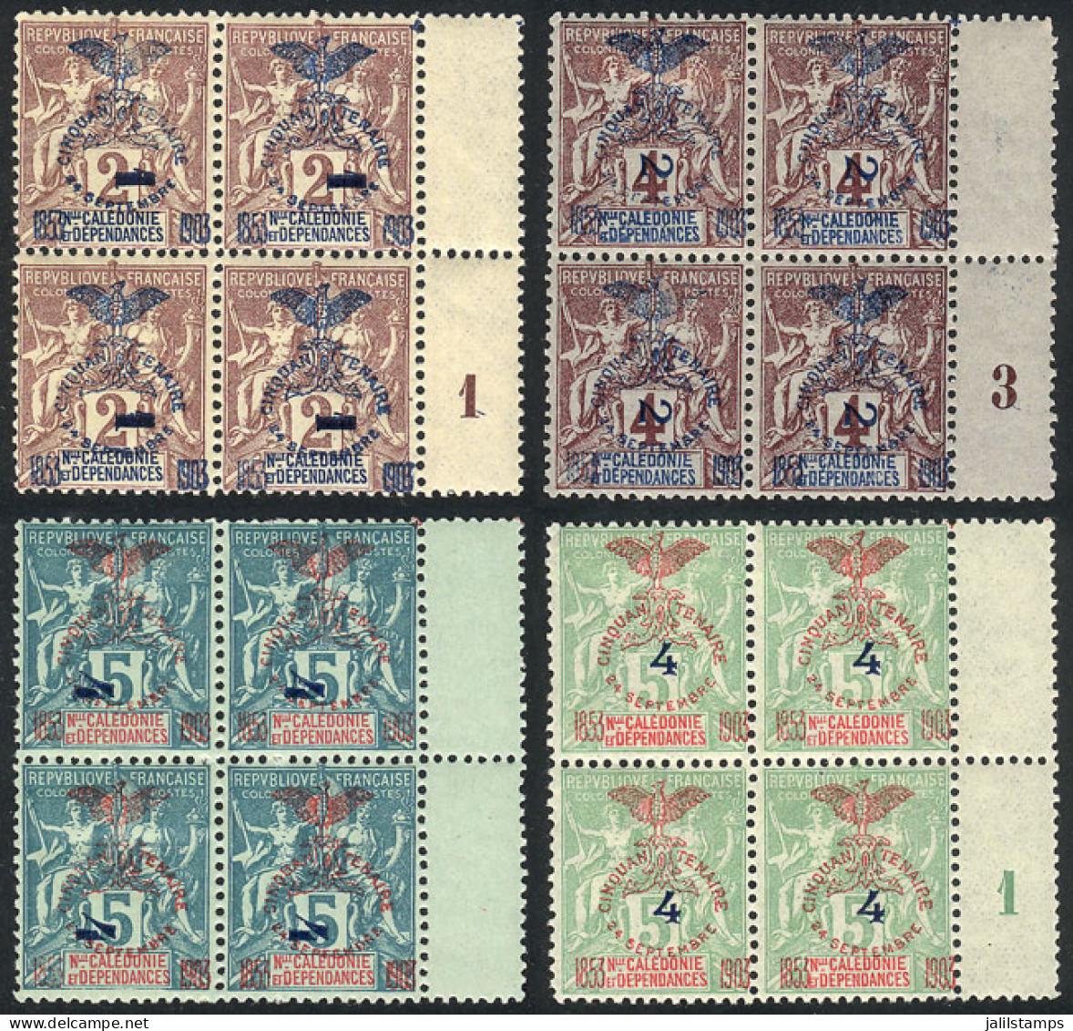 NEW CALEDONIA: Yvert 81/84, Mint Blocks Of 4 Of Very Fine Quality, And Some Examples Are MNH! - Otros & Sin Clasificación