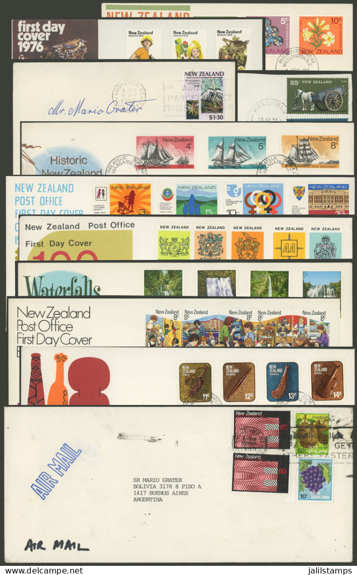 NEW ZEALAND: 8 FDC Covers Of The 1970s + A Front And 2 Used Covers, Very Thematic! - Sonstige & Ohne Zuordnung
