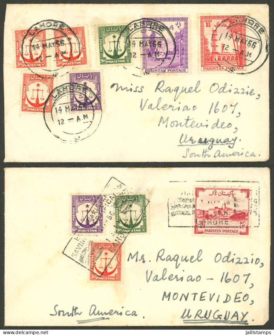 PAKISTAN: 2 Covers Sent From Lahore To Uruguay In 1956, Very Fine Quality, Unusual Destination! - Pakistán