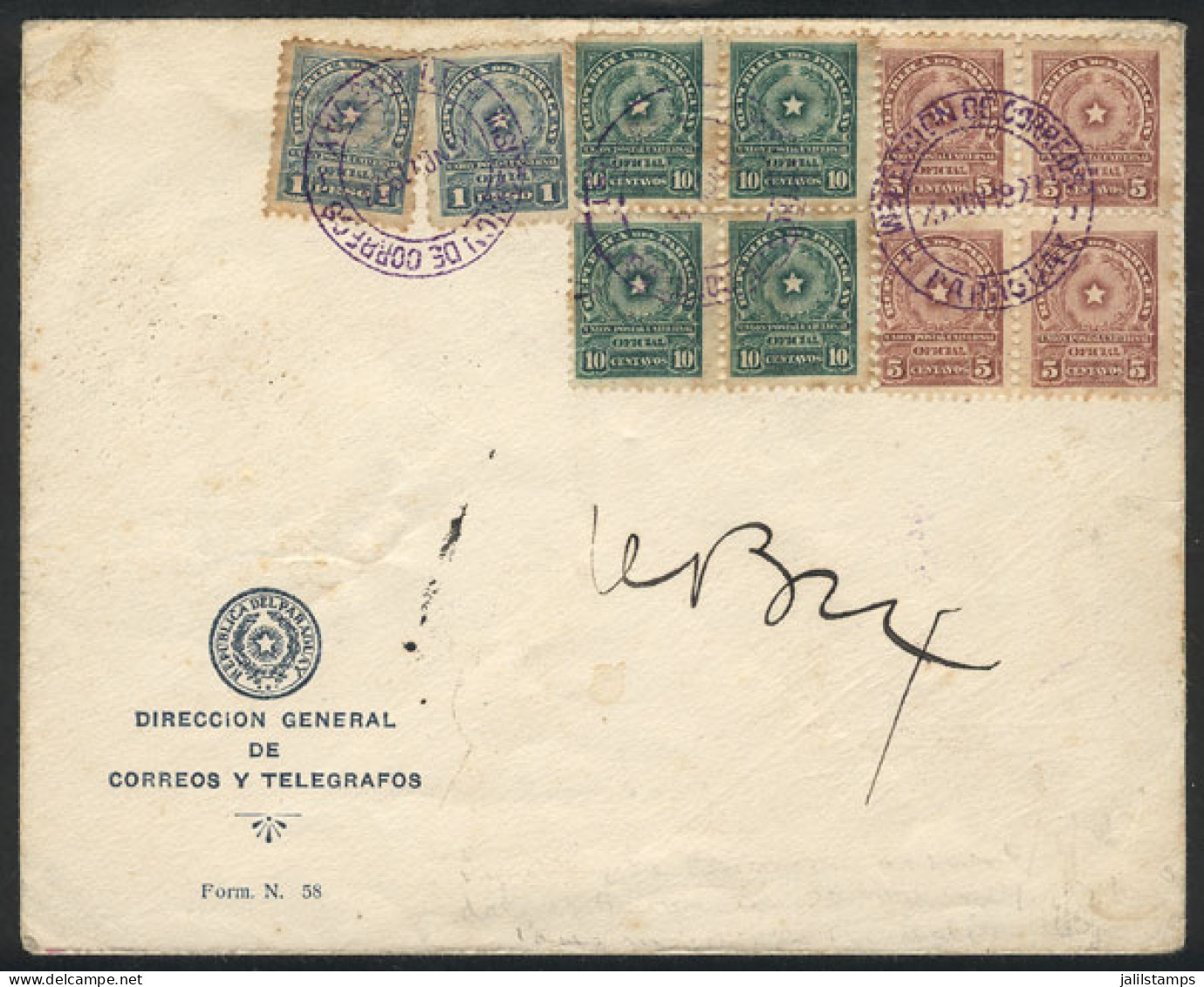 PARAGUAY: 25/NO/1927 Asunción - Buenos Aires, Flight By Costes And Le Brix: Cover With Cachet Of The Dirección De Correo - Paraguay