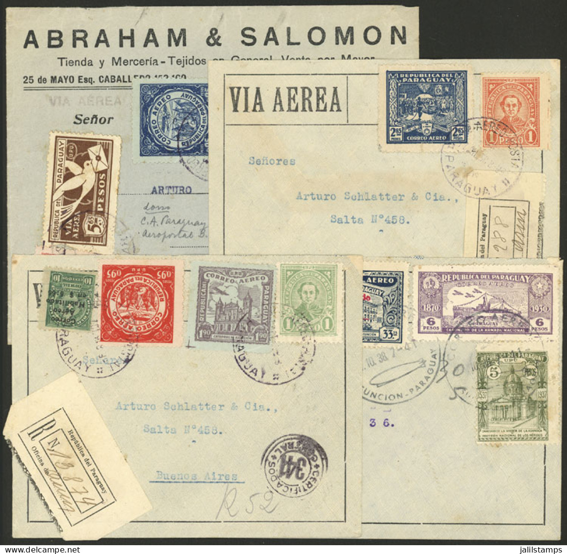 PARAGUAY: 4 Airmail Covers Sent To Buenos Aires In 1930 (3) And 1938, Very Fine General Quality. IMPORTANT: Please View  - Paraguay