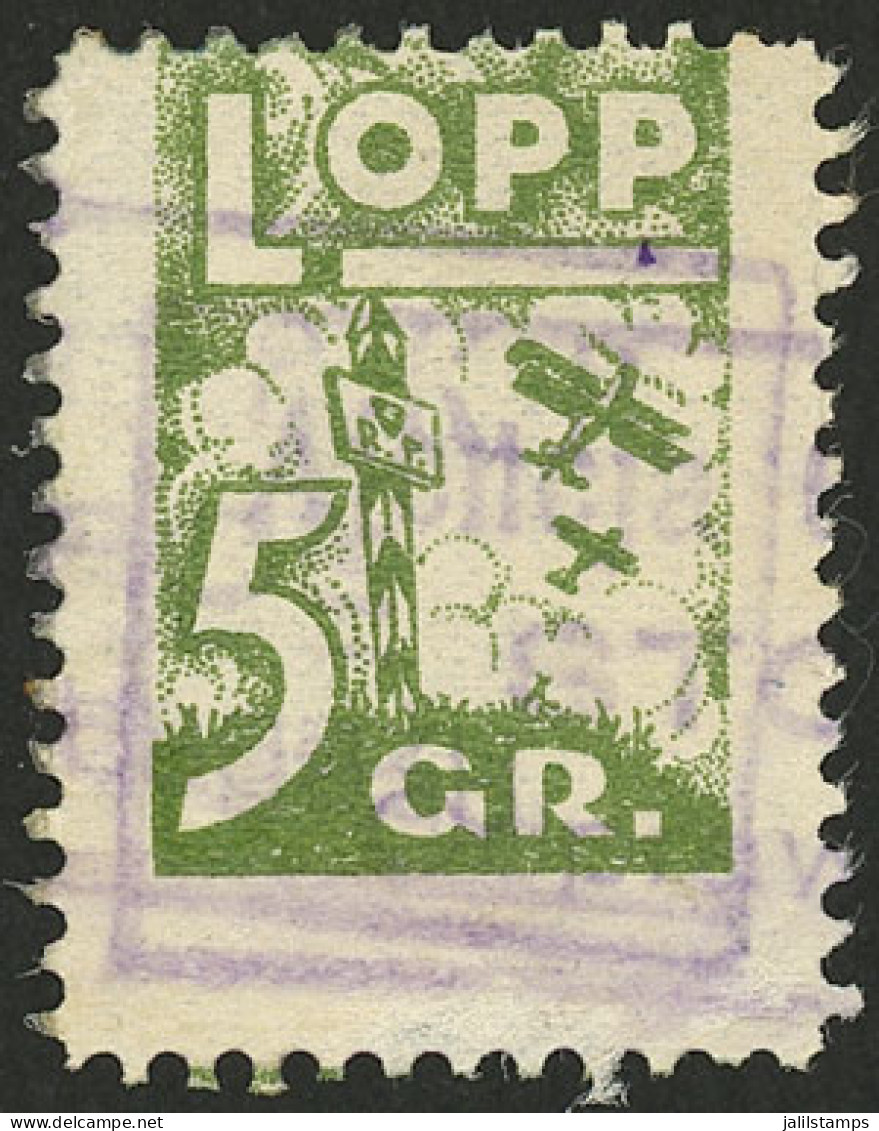 POLAND: Cinderella For Airmail "LOPP", Value 5Gr., Used, VF Quality!" - Vignetten (Erinnophilie)