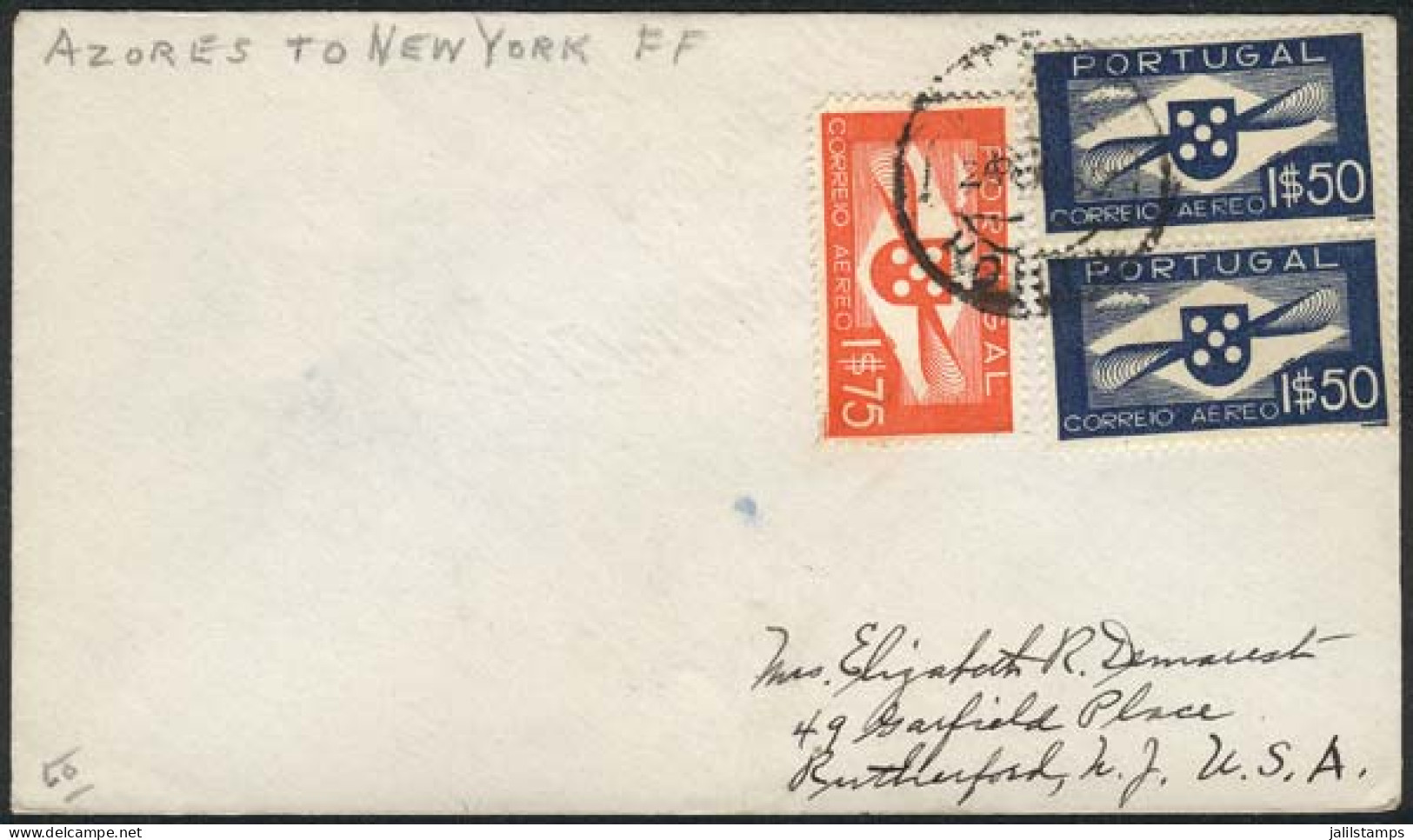 PORTUGAL: 24/MAY/1939 First Flight Azores - New York, VF Quality. - Otros & Sin Clasificación