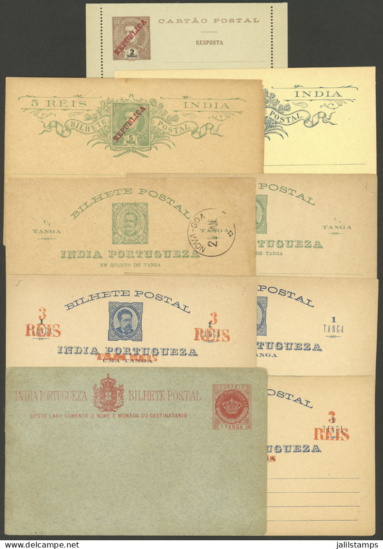 PORTUGAL - INDIA: 9 Old Postal Stationeries, Almost All Different, Very Fine General Quality! - Sonstige & Ohne Zuordnung