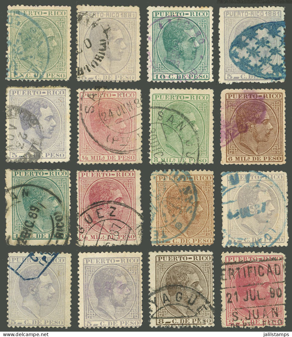 PUERTO RICO: Group Of Old Stamps With Interesting Cancels, Very Fine General Quality! - Puerto Rico