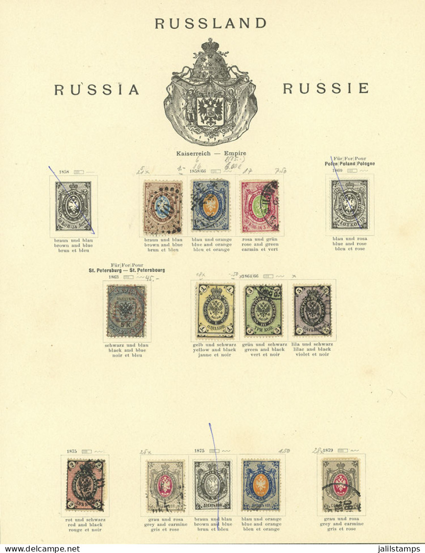 RUSSIA: Old Collection On Pages, Including Several Good Values, Some With Defects, But In General Of Fine Quality, The S - Other & Unclassified