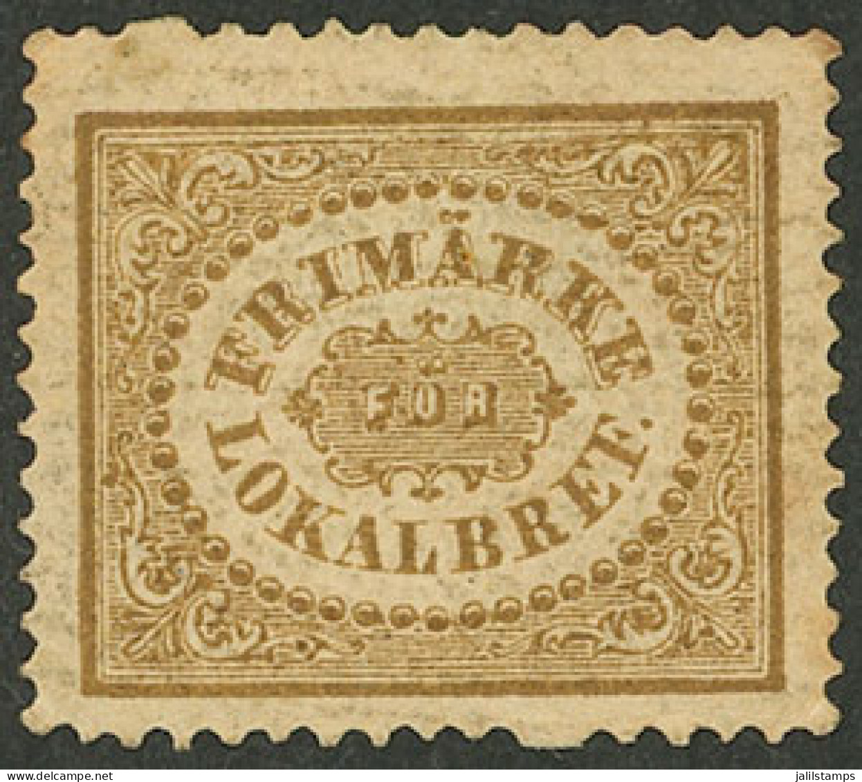 SWEDEN: Yvert 2, 1856/62 3ö. Bistre, Perforation 14, Mint With Large Part Original Gum, Very Fine Quality! - Autres & Non Classés