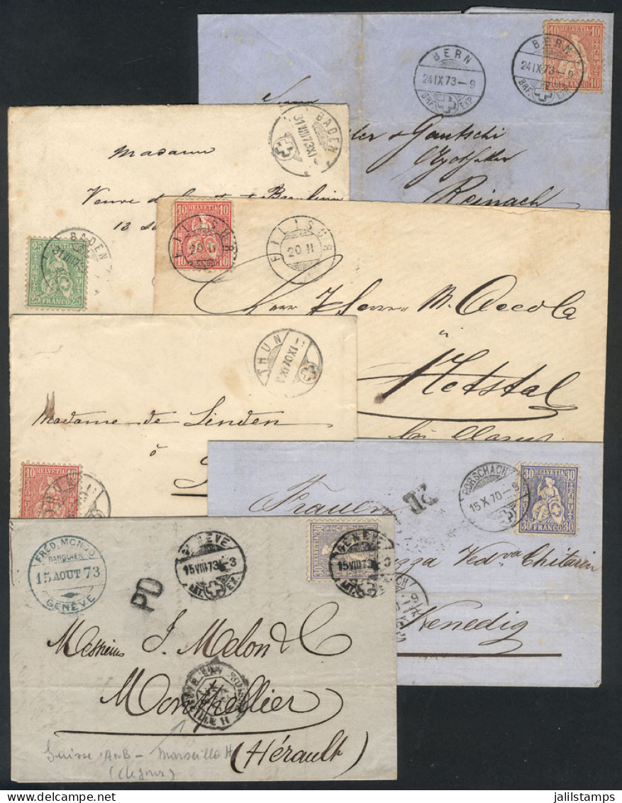 SWITZERLAND: 6 Covers Or Folded Covers Used Between 1879 And 1882 With Varied Postages And Cancels, VF General Quality,  - Other & Unclassified