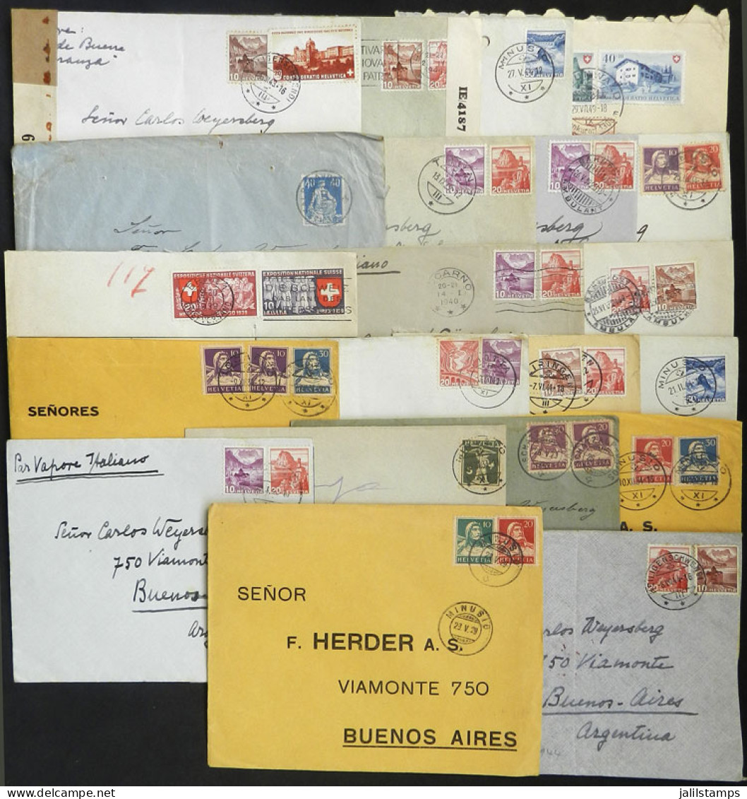 SWITZERLAND: 1923 To 1949: 21 Covers Sent To Argentina With Varied Postages And Postal Markings, About 10/12 Of Fine To  - Otros & Sin Clasificación