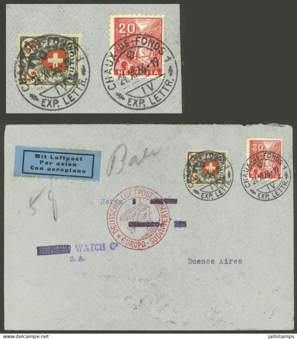 SWITZERLAND: 24/NO/1936 Chaux-de-Fonds - Argentina, Airmail Cover Sent By Germany DLH Franked With 2.20Fr., With Transit - Sonstige & Ohne Zuordnung