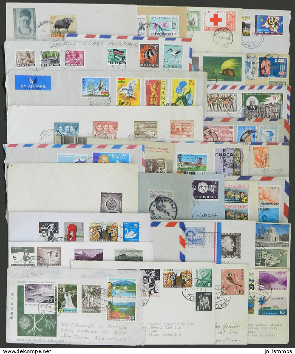 WORLDWIDE: 32 Covers Sent To Argentina Mainly In 1960s, Including Several Of Very Far Away Countries Such As Rhodesia, M - Lots & Kiloware (mixtures) - Max. 999 Stamps