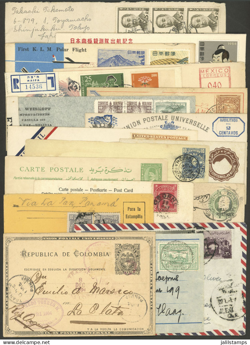 WORLDWIDE: 16 Covers, Cards Etc Of Years 1896 To 1958, Several Are Very Attractive. We Also Include An Old Cover Front O - Alla Rinfusa (max 999 Francobolli)